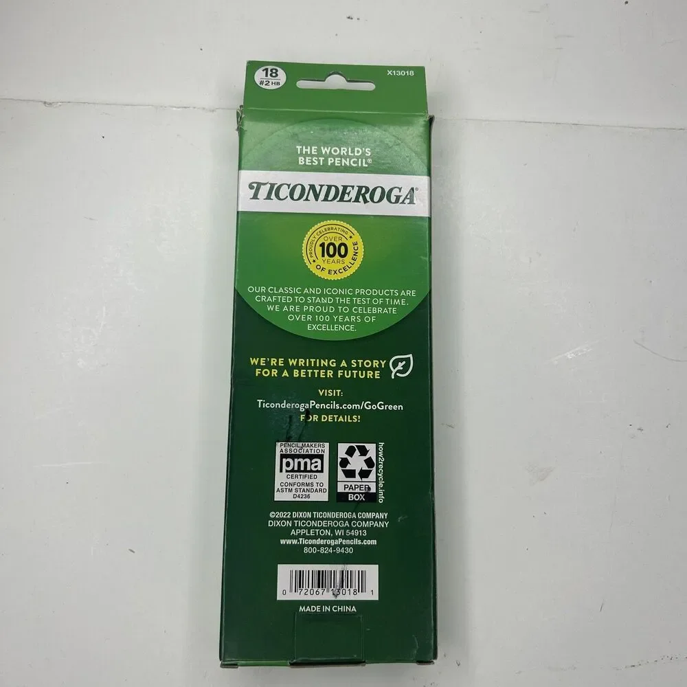 Ticonderoga 18 Ct. Neon Color Standard Wood #2 HB  Pencils Pre-Sharpened Eraser